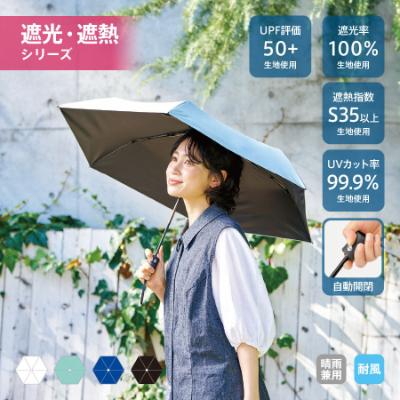 自動開閉遮熱遮光折りたたみ傘（ネイビー）/TU-0016