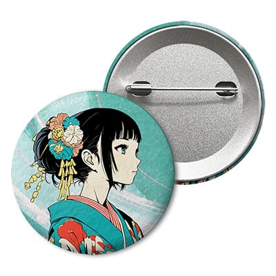 缶バッジ/和紙風/安全ピン付き